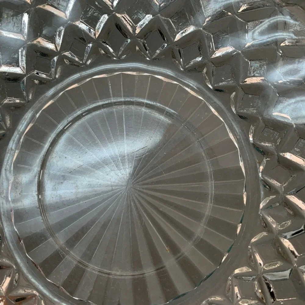 Anchor Hocking Waterford Clear Depression Glass Bread and Butter Plate Waffle 6